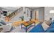 Cozy living room with a staircase, and hardwood floors at 1509 Cumberland Rd, Chapel Hill, NC 27514