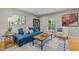 Comfortable living room with stylish furniture and views of the outdoors at 1509 Cumberland Rd, Chapel Hill, NC 27514