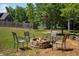 Inviting backyard space with a stone fire pit surrounded by comfortable seating at 1605 Sassafras St, Durham, NC 27712