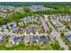 Real estate aerial showcasing community, nearby streets, and proximity to essential amenities at 1709 Chestnut Falls Rd, Wendell, NC 27591
