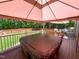 Relaxing covered patio area with a hot tub and outdoor seating at 19 Rivers Edge Ct, Timberlake, NC 27583