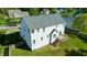 Aerial view of home with a spacious backyard and established landscaping at 1909 Redding Lane, Durham, NC 27712