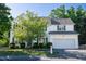 Attractive two-story white home with manicured lawn and blue shutters at 1909 Redding Lane, Durham, NC 27712