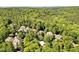 Bird's eye view of a luxury home nestled in a lush, green forest with privacy and seclusion at 20011 Bragg, Chapel Hill, NC 27517