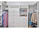 Walk-in closet featuring built-in shelving and drawers for optimal organization at 20011 Bragg, Chapel Hill, NC 27517