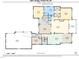 First floor plan featuring a primary bedroom, living room, dining, kitchen, laundry, garage, and sun room at 20011 Bragg, Chapel Hill, NC 27517