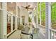 Screened in back porch with an outdoor seating area and an amazing view of the forest at 20011 Bragg, Chapel Hill, NC 27517