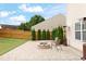 Serene backyard featuring a fire pit, a cozy seating area and privacy fence at 203 Green Pasture Rd, Mebane, NC 27302