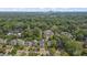 Residential aerial view with dense trees and skyline view, showcasing a peaceful and private community at 2306 Byrd St, Raleigh, NC 27608