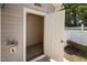 Storage room on the backyard patio through a white door at 2609 Asher View Ct, Raleigh, NC 27606
