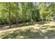 Spacious backyard with mature trees and lush greenery, offering a peaceful retreat and natural setting at 2913 Escondido Farm Rd, Garner, NC 27529