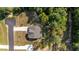 An aerial view captures the home's layout and the surrounding landscape at 300 Scotland Dr, Youngsville, NC 27596