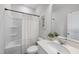 Bathroom with vanity and sink, toilet, and shower with tub at 300 Scotland Dr, Youngsville, NC 27596