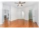 Bright and airy bedroom with hardwood floors, and ensuite bathroom boasts a large closet at 302 Red Elm Dr, Durham, NC 27713
