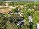 An aerial view of a residential neighborhood featuring tree-lined streets and green spaces near an area under construction at 3204 Terrel Mill Rd, Raleigh, NC 27616