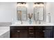 Double vanity bathroom featuring a decorative flower arrangement and a large soaking tub at 3224 Wishing Well Wynd, Apex, NC 27502