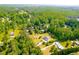 Lush aerial view showcasing surrounding forest and beautiful location at 3281 Phillips Chapel Rd, Haw River, NC 27258