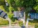 This overhead view shows the layout of the house, driveway, and backyard at 3425 Brentwood Rd, Raleigh, NC 27604