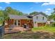 A charming backyard with a deck offers a blend of relaxation and entertainment at 3425 Brentwood Rd, Raleigh, NC 27604