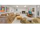 Spacious basement with comfortable seating, a fireplace, and playful elements, ideal for Gathering relaxation at 3425 Brentwood Rd, Raleigh, NC 27604
