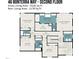 Second floor architectural plan shows the layout, rooms, and dimensions of the home at 46 Bonterra Way, Chapel Hill, NC 27516