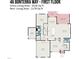 First floor architectural plan shows the layout, rooms, and dimensions of the home at 46 Bonterra Way, Chapel Hill, NC 27516