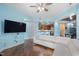 Open-concept living area with hardwood floors and easy access to kitchen at 618 N Boylan Ave # 622, Raleigh, NC 27603