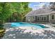 Back yard with an in-ground pool, fencing, and patio at 6509 Mountain Brook Ln, Raleigh, NC 27615