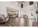 Open-concept layout displaying living room's flow into the kitchen, enhancing space and light at 6633 Penfield St, Wake Forest, NC 27587