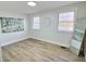 Spacious bedroom with two windows and modern decorative wall art at 707 Wade Ave, Raleigh, NC 27605