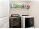 Convenient laundry room with black washer and white dryer at 729 Little Patch St, Zebulon, NC 27597