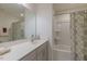 Clean bathroom with vanity, mirror, and tub/shower combination at 79 Hawkstone Dr, Clayton, NC 27527
