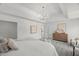 Spacious main bedroom features trey ceilings, chandelier, and ample natural light at 817 Highwater Pl, Fuquay Varina, NC 27526