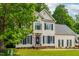 Charming two-story home with classic architectural details and manicured front lawn at 8600 Clivedon Dr, Raleigh, NC 27615
