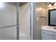 Bathroom with shower and vanity, offering a clean and functional space at 945 Jones Wynd, Wake Forest, NC 27587