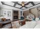 Cozy living room showcases a fireplace, built-in shelving, and comfortable seating with hardwood floors at 1037 Lila Ln, Raleigh, NC 27614