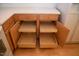 Kitchen cabinets with pull-out drawers for easy storage and access at 10461 Dapping Dr, Raleigh, NC 27614
