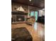 Basement brick fireplace and access to exterior at 10505 Winding Wood Trail Trl, Raleigh, NC 27613