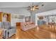 A bright and spacious living room with hardwood floors and comfortable seating at 1112 Turner Farms Rd, Garner, NC 27529