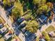 Bird's-eye view of the residential area, highlighting tree coverage and neighborhood layout at 117 Idlewild Ave, Raleigh, NC 27601