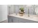 Spacious bathroom with double vanity and shower with glass doors at 1205 Pavo Path, Wendell, NC 27591