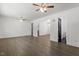 Open-concept living area featuring hardwood floors and a neutral color palette at 1314 Hudson Ave, Durham, NC 27705