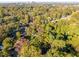 Overhead shot of wooded property and street, with city skyline in the distance at 1613 Kilmer Ter, Durham, NC 27703