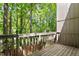Private wooden deck surrounded by lush greenery and mature trees at 1782 Quail Ridge Rd, Raleigh, NC 27609