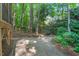 Stone patio and lush landscaping highlight the private backyard at 2018 Waterton Ln, Apex, NC 27502