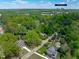 This aerial view of the property shows the surrounding neighborhood and nearby amenities at 2104 Manuel St, Raleigh, NC 27612