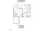 Detailed floor plan of a home featuring a living room, kitchen, bedrooms, and a two car garage at 27 Woodgate Ct, Durham, NC 27713