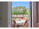 View of the complex's parking lot from inside the front door at 294 Summerwalk Cir, Chapel Hill, NC 27517