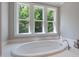Soaking tub in bathroom with large window offering natural light at 3029 Mountain Hill Dr, Wake Forest, NC 27587
