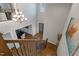 Dramatic view looking down into the foyer, dining room and front door at 3029 Mountain Hill Dr, Wake Forest, NC 27587